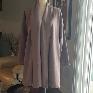 Taupe Fabletics jacket to wear to gym or shopping over leggings jeans .. comfy .